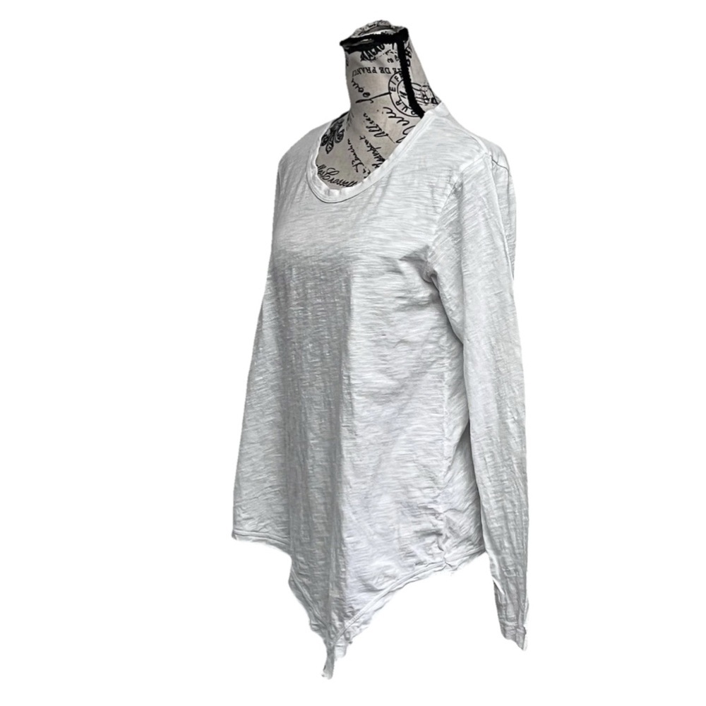 Wilt White Cotton Tunic Blouse S Asymmetrical Hem Lagenlook Coastal Boho - Picture 3 of 10